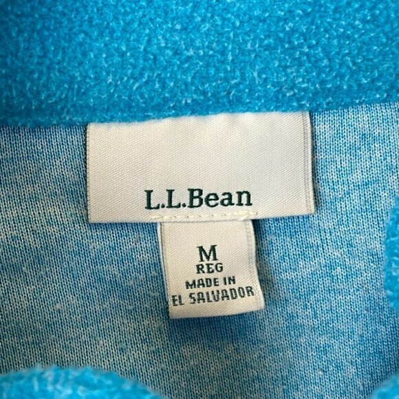 L.L.Bean Women Jacket Medium Full Zip Mock Fleece Neck Cozy Outdoors Casual Blue - Picture 3 of 10